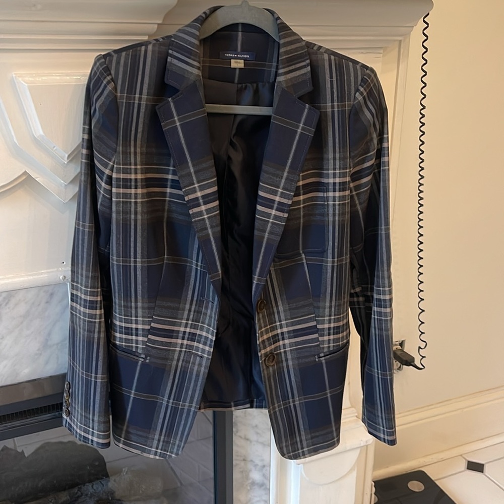Tommy Hilfiger plaid blazer.  So sharp and unique.